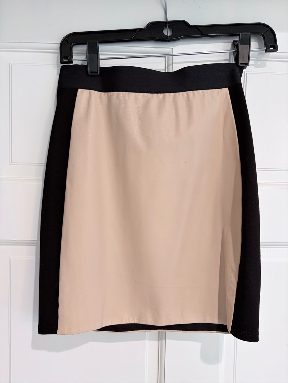 Mason by Michelle Mason Black Nude Leather-Inset Mini Skirt 2